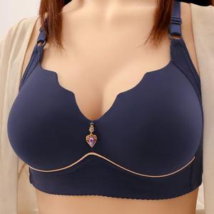 Reggiseno da Donna Taglie Forti all'Ingrosso dalla Fabbrica, Biancheria Intima Sottile e Arricciata Senza Cuciture, Reggiseno alla Moda con Chiusura Posteriore Regolabile - Product Image 2