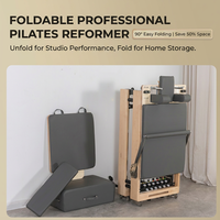 Machine de Pilates professionnelle pliable en chêne, lit coulissant de yoga peu encombrant pour la maison, la gym, le fitness et l'entraînement de modelage corporel