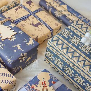 New Arrival 50*70cm Christmas Gift <b>Wrapping</b> <b>Paper</b> Xmas Element Printed Double Side 80gsm Kraft Brown <b>Paper</b> - Product Image 5