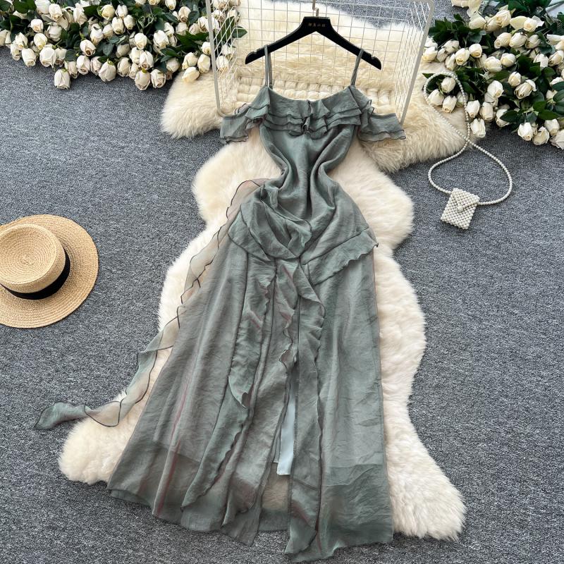 chinese dress ladies Sherri Hill Sheer Lace Corset Tulle Ruffle Prom Dress 56157