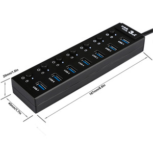 人気のLEDライト付き5Gbpsデータ転送スプレーオイルオン/オフスイッチ7 USB 3.0ハブ RoHS認証PCドッキングステーション <span class=keywords><strong>12</strong></span>ヶ月保証 - Product Image 2