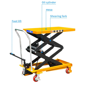 4 bánh xe 1.5ton khả năng chịu tải Mini Hướng dẫn sử dụng thủy lực nhẹ Scissor Lift di chuyển Nền Tảng Công việc jack - Product Image 6