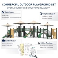 Structure de jeu aquatique extérieure en plastique haut de gamme pour enfants, avec toboggans et tunnel, pour les centres de villégiature et les parcs aquatiques