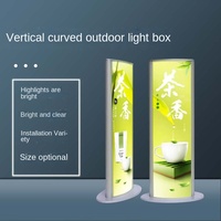 Boîte à lumière LED ultra-mince double face, incurvée verticalement, en acrylique, pour publicité mobile intérieure/extérieure, sur pied ou suspendue, étanche