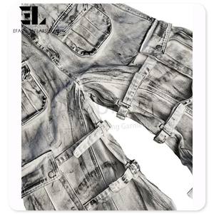 Pantaloni Cargo Cargo Cargo con rivestimento stampato sporco a doppia vita da fabbrica LARSUR - Product Image 3