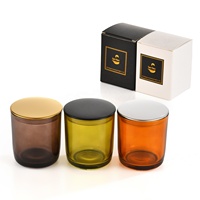 L'usine fournit une tasse de bougie en verre brun rustique multicolore en option tasse de bougie en verre transparent en vrac pots de bougie en gros