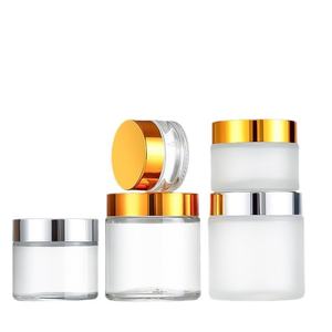 Sang Trọng 50G Frosted Bao Bì Mỹ Phẩm Vòng Pomade Container UV Vàng Bạc Cap Kem Lọ Thủy Tinh <span class=keywords><strong>50Ml</strong></span> - Product Image 1