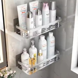 Bathroom Shelf <b>Storage</b> Space Aluminum <b>Shower</b> Caddy Shelves Toilet Shelf Perforated Wall Mounted Bathroom Drainage <b>Storage</b> <b>Rack</b> - Product Image 5