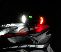 Phare LED pour VTT étanche, rechargeable par USB, avec lumière d'avertissement rouge pour casque et guidon