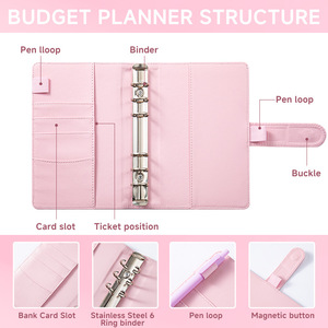 Cuaderno A6 de Hojas Sueltas con Etiquetas, Color Macaron, Libro de Presupuesto, Diario Creativo, Compatible con el Modelo de Carpeta - Product Image 3