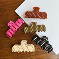 Liwu Meilleure Vente Pince à Cheveux en Acétate 9,5 cm, Motif à Pois Géométrique, Style Rétro Vintage pour Femme, pour l'arrière de la tête