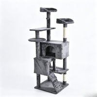 Arbre à chat multi-niveaux avec condo et échelle, griffoir et maisonnette en peluche pour chats d'intérieur