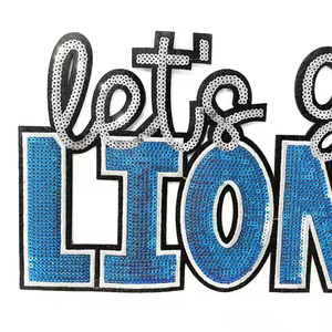 <span class=keywords><strong>Patch</strong></span> en sequins géants LIONS en stock usine, applique lettre scintillante pour le spirit d'équipe, thermocollant pour veste et sweat à capuche, vente en gros - Product Image 3