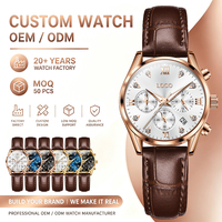 Montre-bracelet élégante en quartz OEM 5523, montre de luxe en cuir véritable, étanche, affichage de la date, montres originales pour femmes