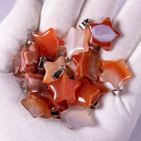 Collier Pendentif Étoile Pentagramme en Acier Inoxydable avec Cristal de Pierre Naturelle, Bijou en Quartz Rose, Améthyste et Agate