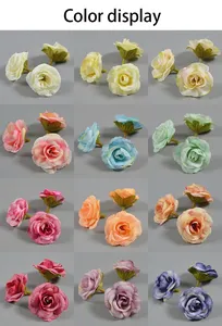 ดอกกุหลาบผ้าไหมประดิษฐ์ขนาดเล็ก 4 ซม. สวยงาม สำหรับตกแต่งงานแต่งงาน คริสต์มาส วันวาเลนไทน์ DIY - Product Image 5