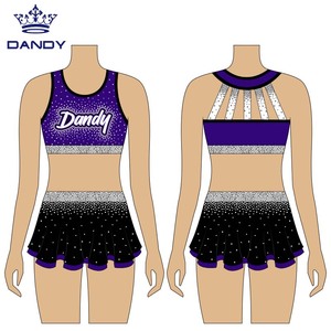 Wholesale Comfortable Compression <strong>Cheerleading</strong> Bras and Shorts <strong>Cheerleading</strong> Practice Sets With Shiny Rhinestones - Product Image 4