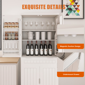 Adjustable Shelf <b>Kitchen</b> <b>Pantry</b> Storage Cabinet Buffet Cupboard Sideboard with <b>Kitchen</b> Features - Product Image 6