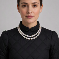 Chaîne de perles de haute qualité O'Din, qualité AAA, 8-9 mm, ovales, baroques, perles d'eau douce naturelles blanches, pour la création de bijoux DIY