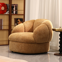 Fauteuil de détente moderne en tissu, fauteuil lounge avec structure en bois massif, siège d'appoint pour salon et hôtel