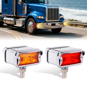 Feux de gabarit double face 12 LED ambre/rouge pour camions et remorques, feux de dégagement à fixer sur les ailes pour camions lourds 12V, semi-remorques, IP67 - Product Image 1