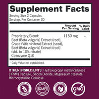 Capsules de racine de betterave OEM avec CoQ10 et extrait de pépins de raisin - 1180 mg par portion, 60 unités, étiquette privée disponible dès aujourd'hui
