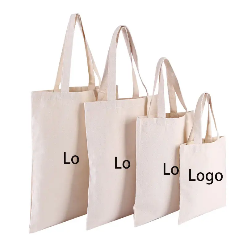 Eco Friendly Custom Designer Blank Plain Cotton Canvas Bags Reusable Shopping Cotton Tote Bags With Custom Printed Logo