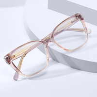 MS 97816 Lunettes de vue anti-lumière bleue pour femmes, exclusives, légères et rondes, texture rose cristal, confort toute la journée, personnalisables