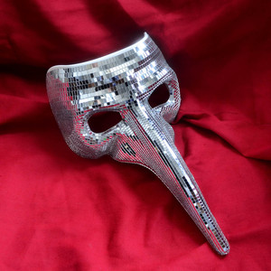Máscara de pico de pájaro de PVC con purpurina efecto bola de discoteca I1301, accesorio de cosplay para disfraz de terror y fiesta de Halloween - Product Image 2