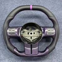 Volant en cuir à 3 branches en fibre de carbone avec LED, couleur personnalisée, adaptable universellement, compatible Jeep Compass Wrangler