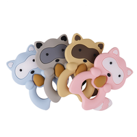 Jouet de dentition pour bébé, anneau en Silicone, en forme d'animal de raton laveur, accessoire éducatif à mâcher pour nouveau-né,