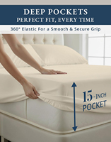 Ensemble de draps en microfibre tissée 300 fils, taille Queen, naturellement respirant, durable, toutes saisons, ultra-doux, luxe hôtelier