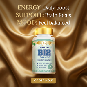 DUOZI Vitamine B12 1000mcg Comprimés 100 unités Libération prolongée Énergie Complément alimentaire Sans gluten Sans OGM - Product Image 1