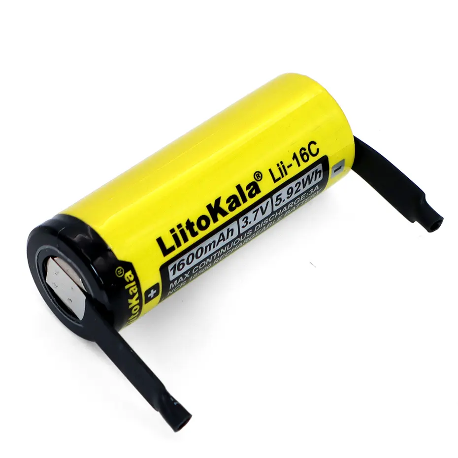 Liitokala lii-16C NCR18500 1600mah 3A 5.92Wh 18500 nikel levhalar 3.7v şarj edilebilir Li-ion pil güç araçları için