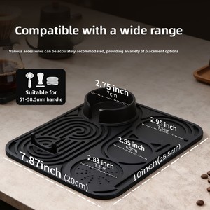 OEM ODM Food Grade Silicone Anti-Slip Heat-Resistant Waterproof Rectangle Minimalist Design Coffee Machine Accessories <b>Mat</b> - Product Image 3