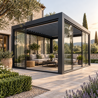Pergola bioclimatique motorisée en alliage d'aluminium, garantie 5 ans, taille personnalisée, résistante aux intempéries, anti-UV, revêtement poudré, directement de l'usine