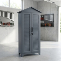 Armoire de rangement extérieure moderne en acier thermolaqué, étanche et résistante au soleil, avec porte à persiennes, pour équipement de pêche, outils de jardin et patio – Vente en gros