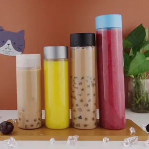 Clear 16OZ 500ml Disposable Pet Plastic Soft Drink Bottle Preform Takeaway Ins Juice Fat Cup Web Celebrity Dirty Milktea Bottle