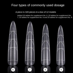 Đa-Chức Năng Thể Hiện Móng Tay 320 cái/hộp Almondtrapezoid Giả Ngâm Tắt Gel Nail Mẹo Viên Nang 2 Trong 1 Dễ Dàng Hoạt động Móng Tay Hình Thức - Product Image 2