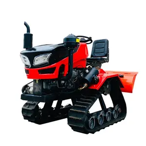 25 PS Crawler Mini Traktor mit Traktor Rotary Pinne und Dozer Gummi ketten Crawler Traktor zu verkaufen