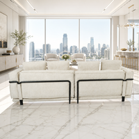 Einzigartiges Design Stoff-Ecksofa Modulares Sofa Schwarzer Metallrahmen für Moderne Heimwerkstatt Lounge-Möbel