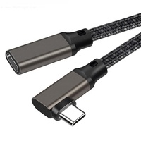 Câble d'extension USB 3.2 de type C-c à angle droit de 1 m, 100 W, 20 Gbps, 4K 60 Hz