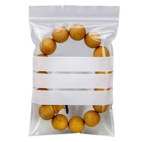 Sac refermable transparent en plastique avec étiquette blanche pour échantillons, bijoux, emballage alimentaire