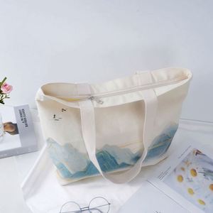 Sacs à bandoulière en coton imprimés ODM OEM, sacs de courses écologiques, sacs fourre-tout décontractés simples, sacs à main en tissu pour livres - Product Image 2