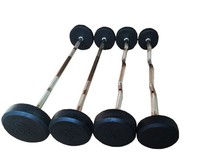 Barre de musculation droite et incurvée de qualité professionnelle pour la maison, avec revêtement en caoutchouc, pour l'haltérophilie, utilisée en salle de sport, ensemble de barres fixes
