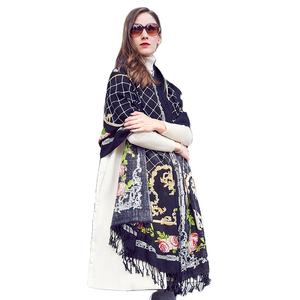 بيع بالجملة بقعة صوفي أوشحة باشمينة كبيرة الحجم للنساء شال كشميري شتوي فاخر خصومات فائقة في وشاح سيمبر - Product Image 1