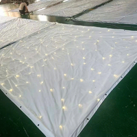 Nouvelle Offre 2026 : Rideau LED DMX512 bleu ciel étoilé doré pour mariage, toile de fond scénique, lumières de scène blanc chaud pour église