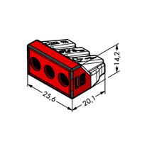 Bloc de bornes sans vis à 3 conducteurs et connecteur à fil poussoir 773-173 avec une tension nominale de 400V et un courant de 41A pour boîte de jonction transparente