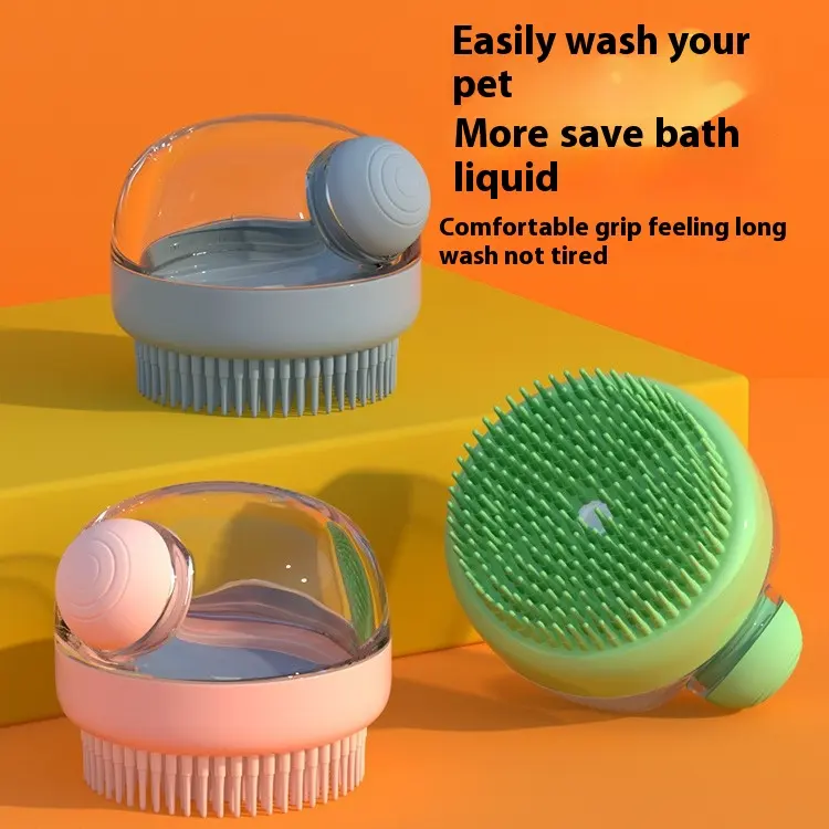 TTT Custom Soft Bathroom Grooming Pet Cleaning Shampoo Dispenser Massage Dog Shower Brush