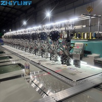 Machine à broder plate informatisée ZHIYU à usage commercial, 18 têtes, 9 aiguilles, avec 4 dispositifs à perles et double sequins